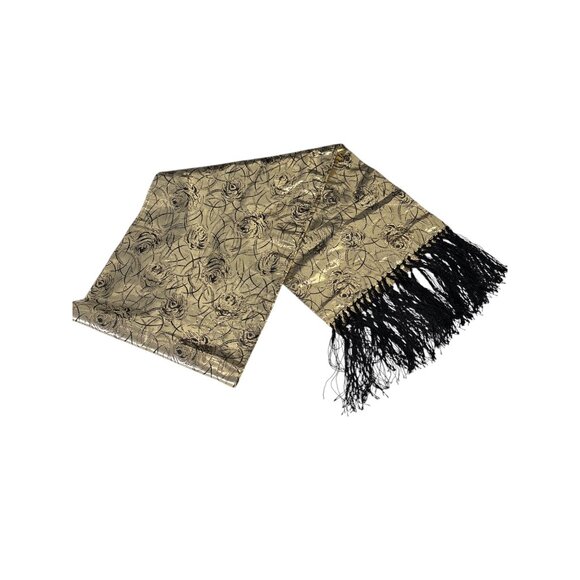Oscar De La Renta Metallic  Fringe Scarf - Picture 5 of 7